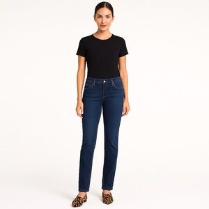 Elie Tahari Adena Straight Leg Dark Wash Blue Jeans Stretch, Size 2